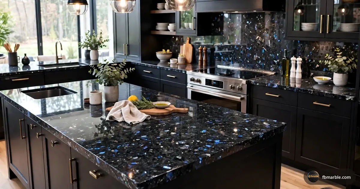 Volga Blue Granite slab from FB Marble Lahore, suited to granite mountain landscape