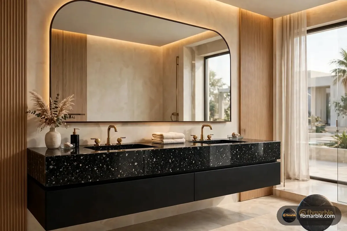 Black Pearl Granite slab from FB Marble Lahore, suited to black pearl granite
