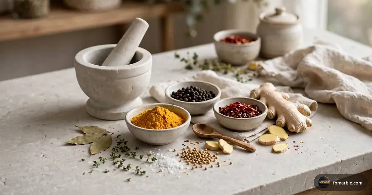 Limestone kitchen countertop, Pakistan