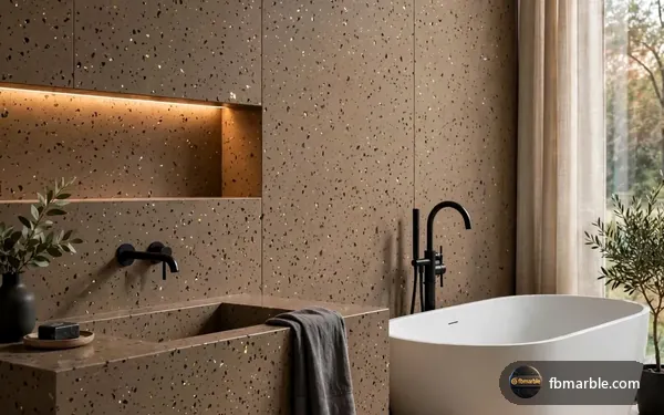 Gulf Gold Quartz slab from FB Marble Lahore, suited to calacatta gold quartz full-height backsplash