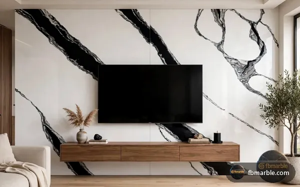 Panda White Quartz slab from FB Marble Lahore, suited to white quartz with glass tile backsplash
