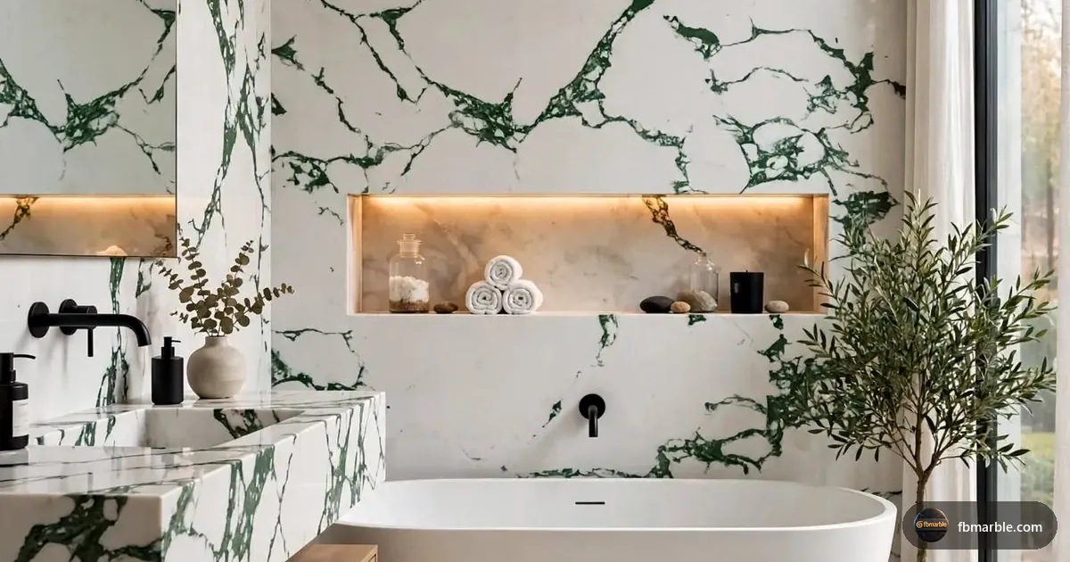 Crystal Green Quartz slab from FB Marble Lahore, suited to stone countertop kitchen