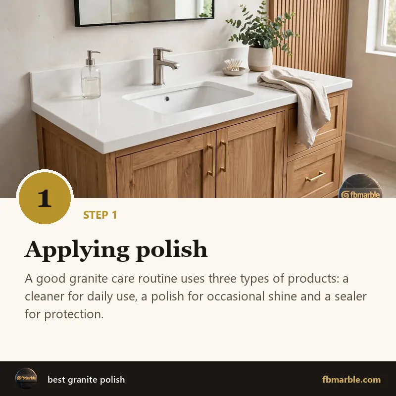Step 1: Applying polish – best granite polish