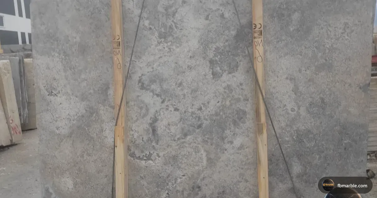 Silver Travertine slab from FB Marble Lahore, suited to travertine floor in lounge