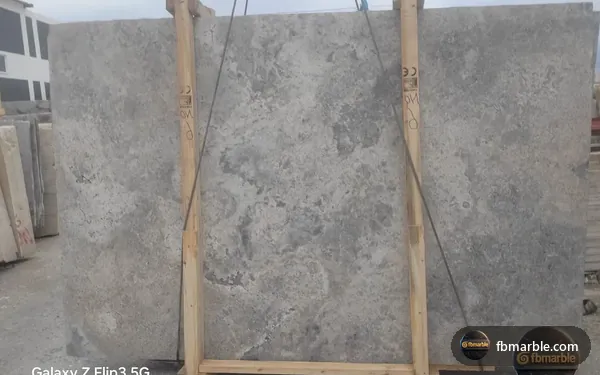 Silver Travertine slab from FB Marble Lahore, suited to travertine floor in lounge