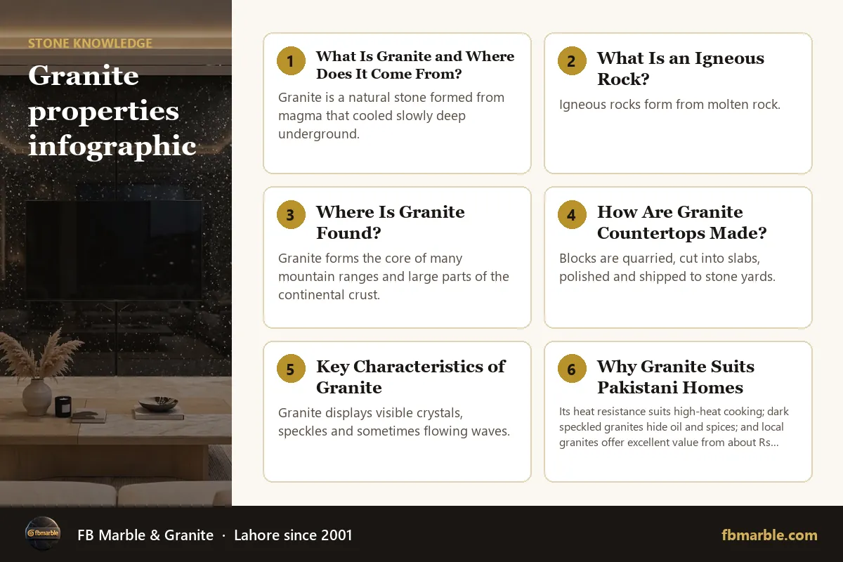 Granite properties infographic – characteristics of granite infographic by FB Marble