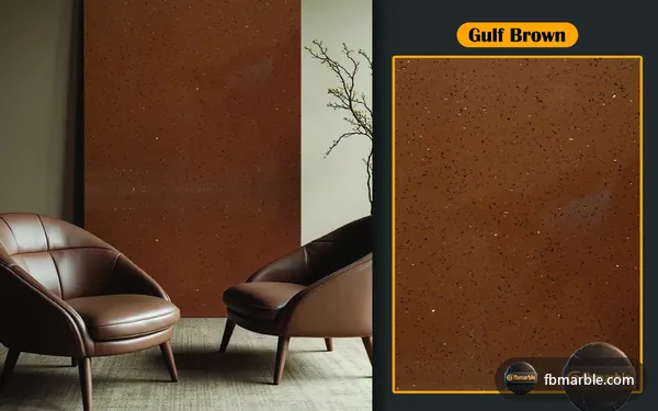 Gulf Brown Quartz slab from FB Marble Lahore, suited to selection of kitchen sinks