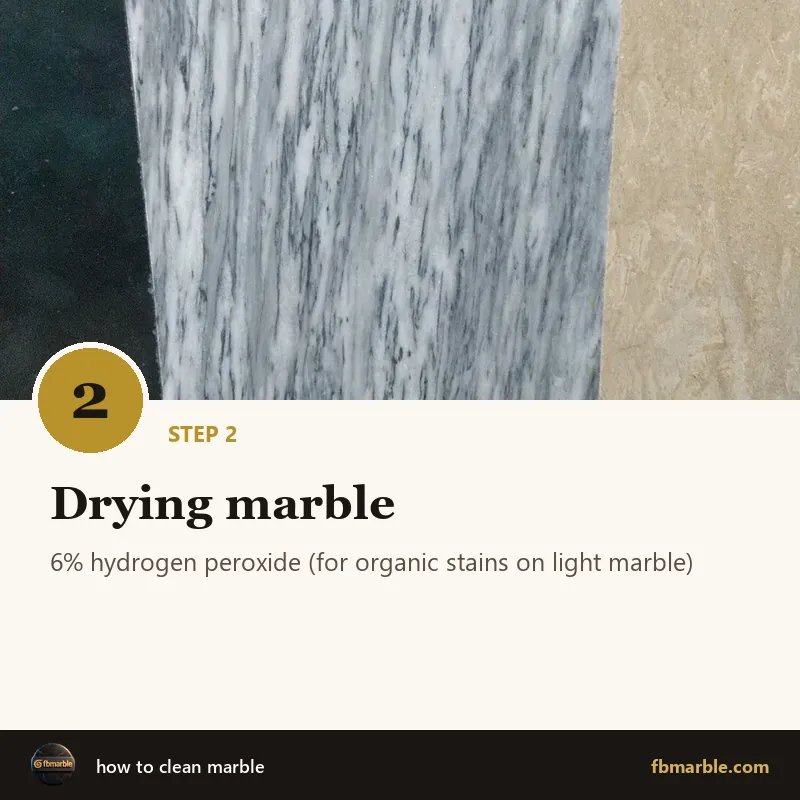 Step 2: Drying marble – how to clean marble