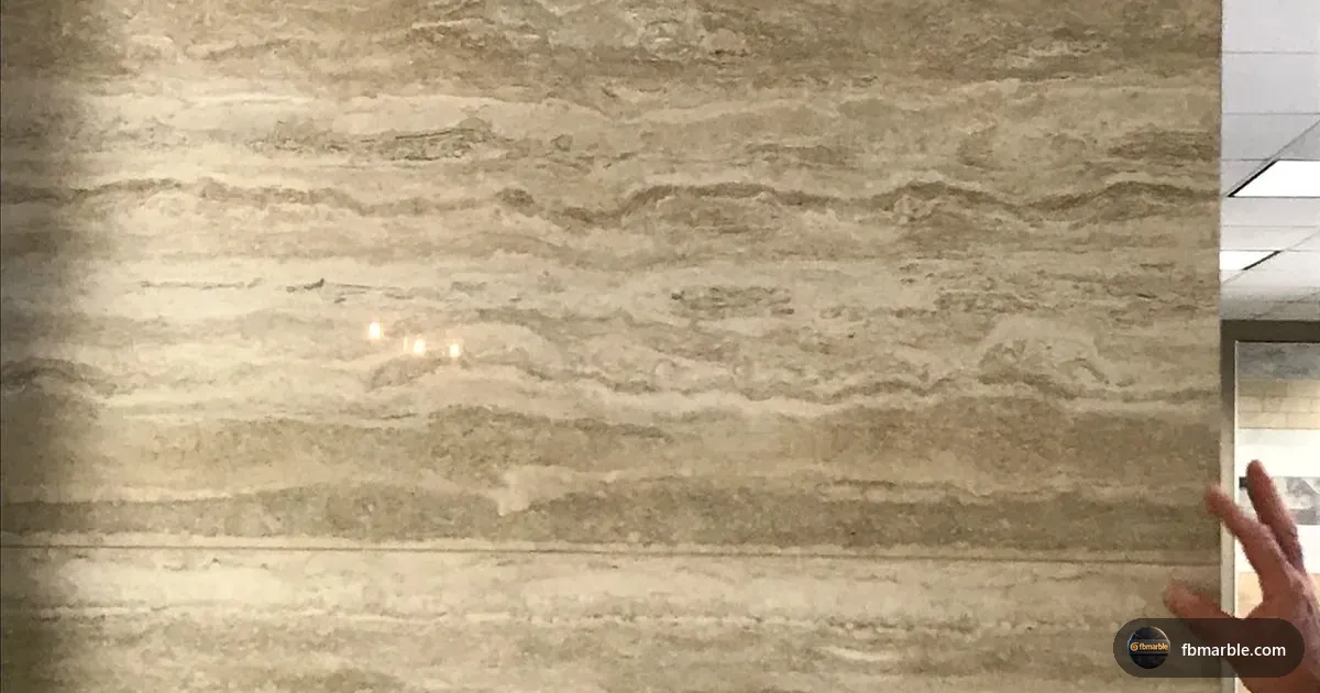 Brushed Travertine slab from FB Marble Lahore, suited to four stone finish samples