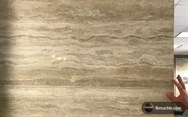 Brushed Travertine slab from FB Marble Lahore, suited to four stone finish samples