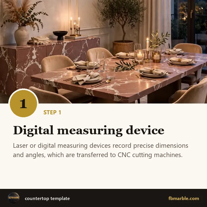 Step 1: Digital measuring device – countertop template