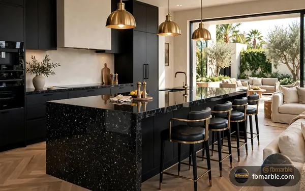 Black Pearl Granite slab from FB Marble Lahore, suited to cultured granite vanity top