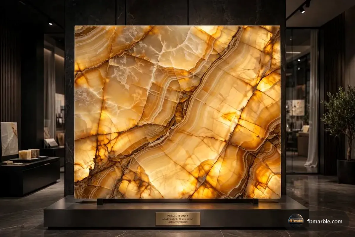 Honey amber onyx slab, Pakistan