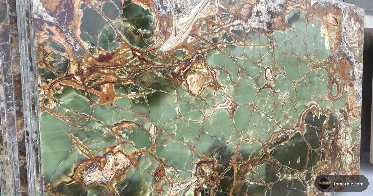 Pakistan Green Onyx slab from FB Marble Lahore, suited to backlit green onyx counter