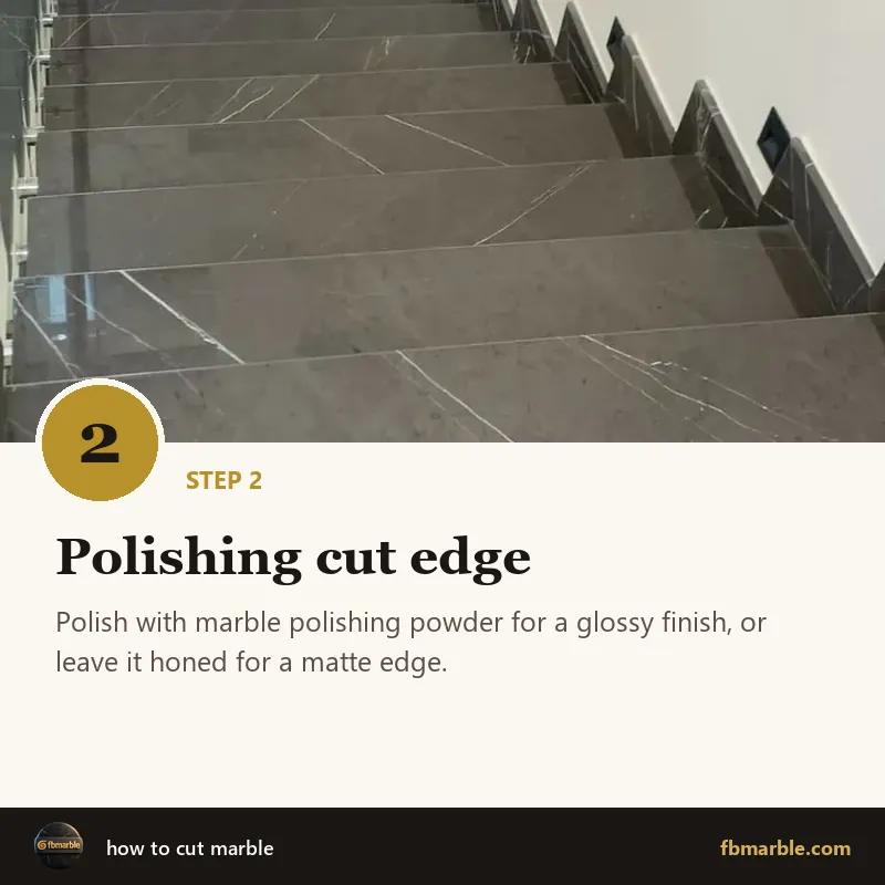 Step 2: Polishing cut edge – how to cut marble