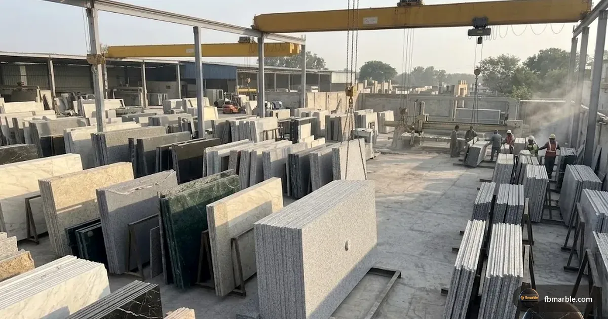 Deer White Granite slab from FB Marble Lahore, suited to deer white granite kitchen