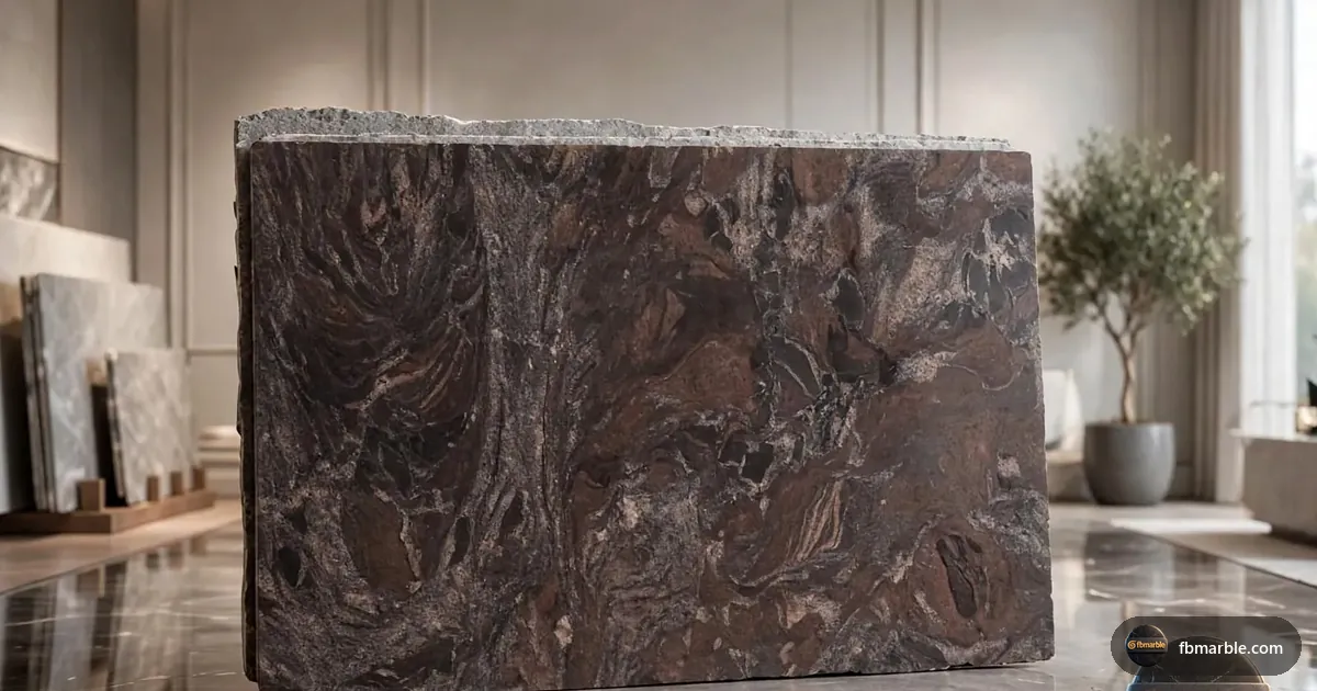 Paradiso Classic Granite slab from FB Marble Lahore, suited to stain on light granite