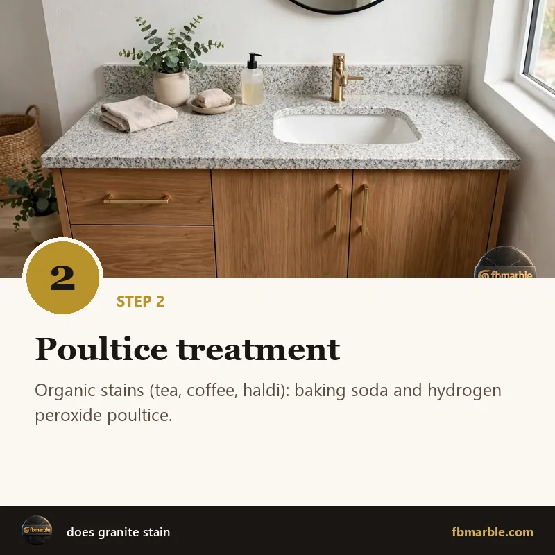 Step 2: Poultice treatment – does granite stain