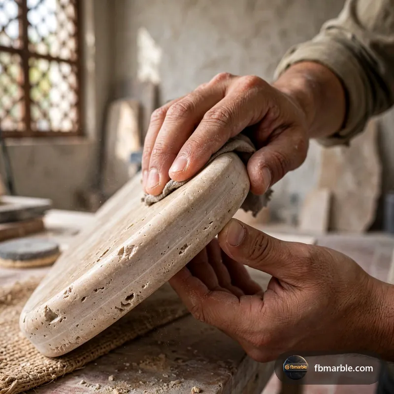 Step 1: Side profile of double radius edge – double radius countertop edge