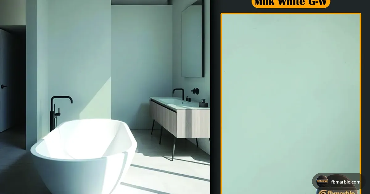 Milk White G W Quartz slab from FB Marble Lahore, suited to modern quartz kitchen with eased edge