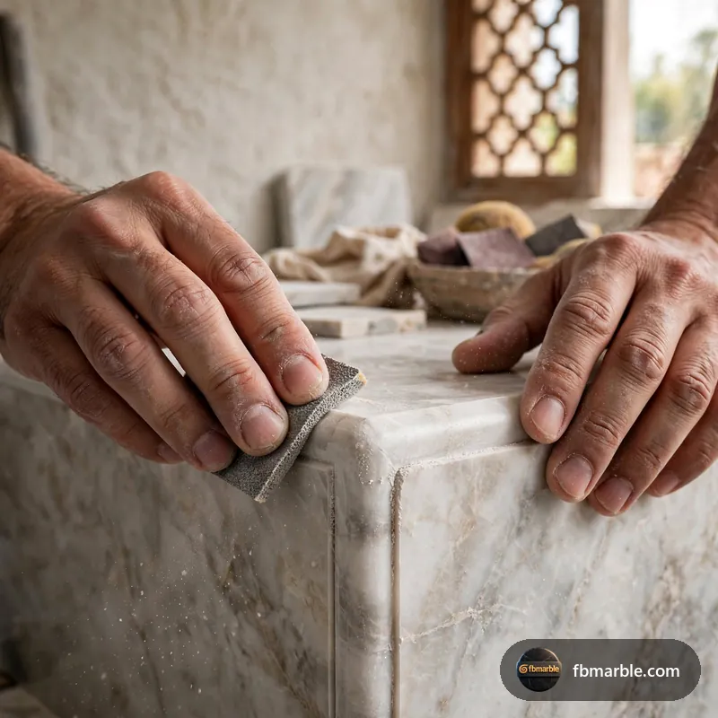 Step 1: Eased edge corner – eased edge countertop