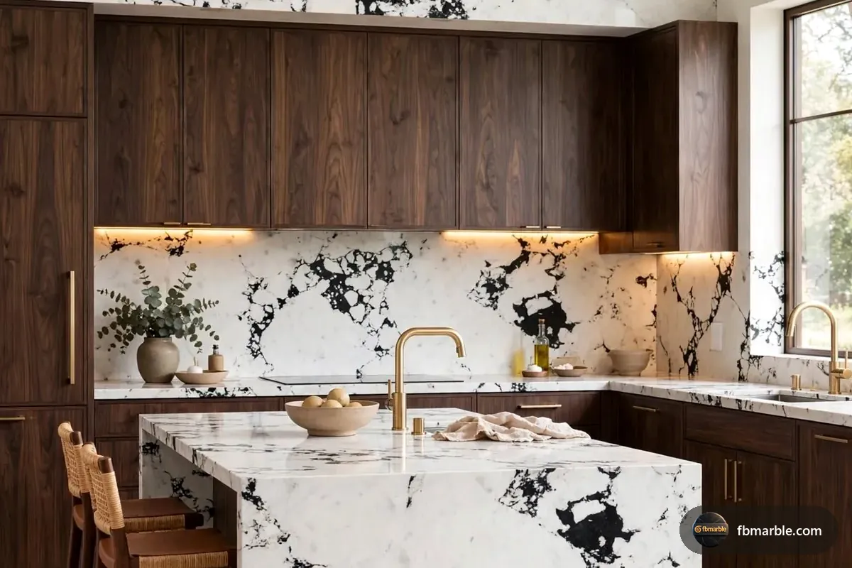 Antique Black Quartz slab from FB Marble Lahore, suited to tempered glass edge