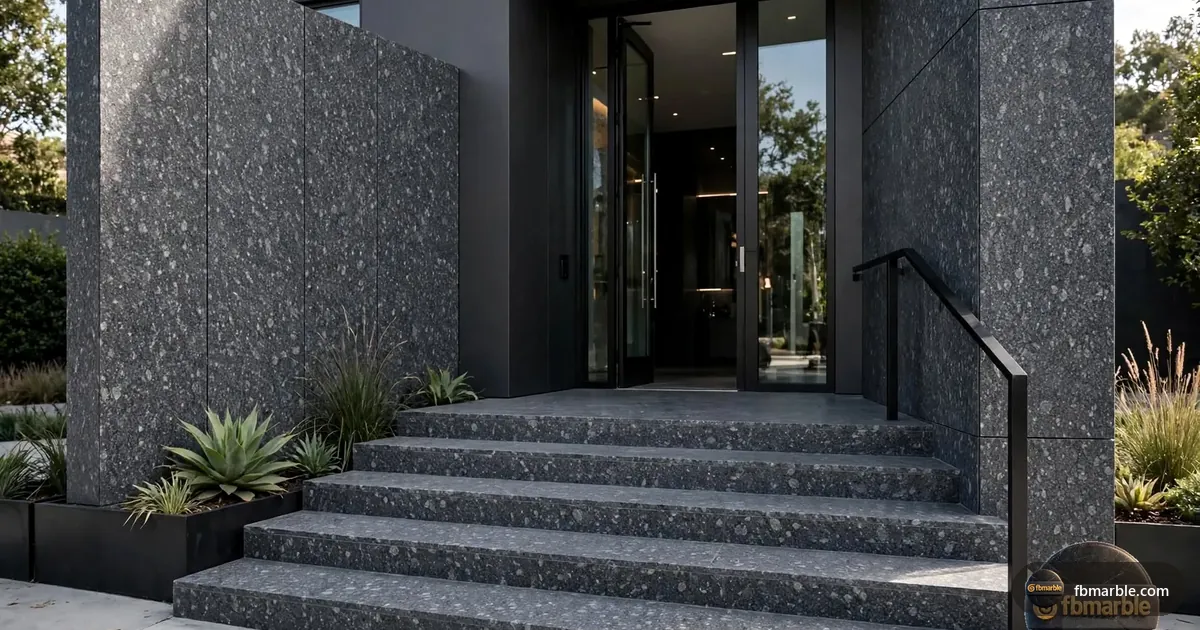 Silver Eye Granite slab from FB Marble Lahore, suited to full-height granite backsplash