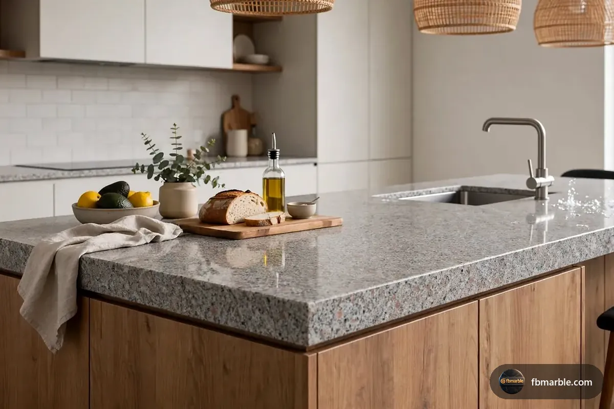 Sadio Pink Granite slab from FB Marble Lahore, suited to 4-inch granite backsplash strip