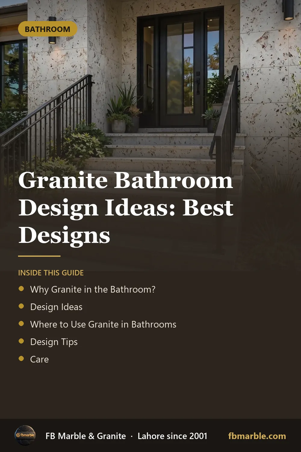 Pinterest graphic: Granite Bathroom Design Ideas: Best Designs – FB Marble guide