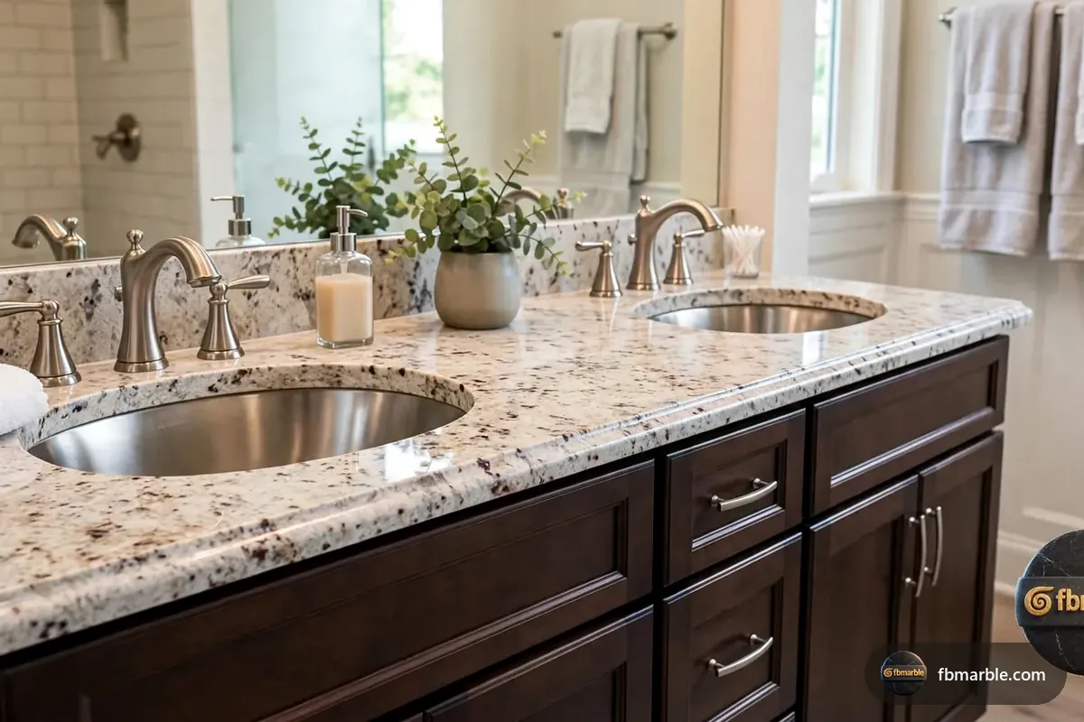 Kashmir Gold Granite slab from FB Marble Lahore, suited to sheesham cabinets with kashmir gold granite