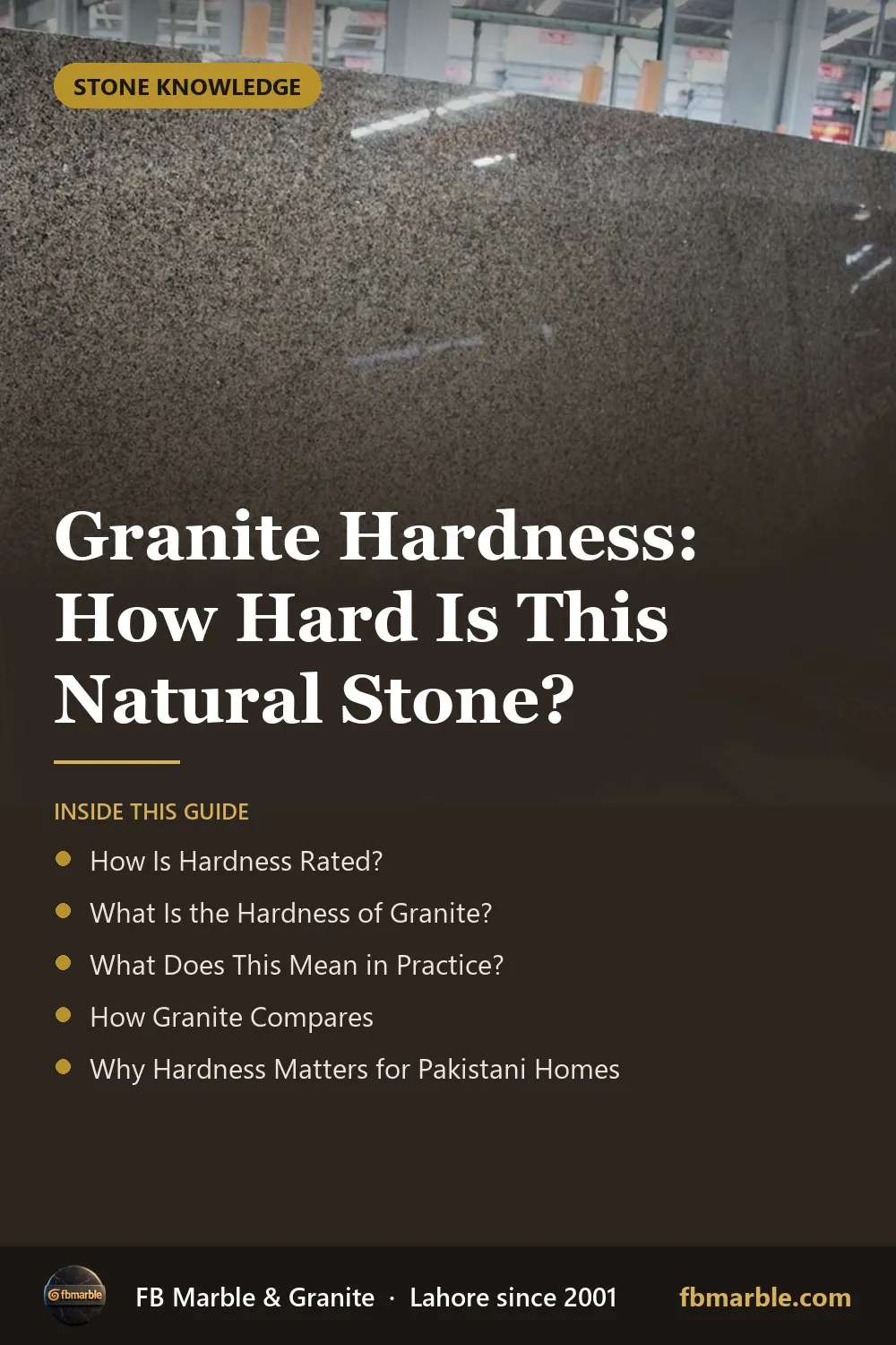 Pinterest graphic: Granite Hardness: How Hard Is This Natural Stone? – FB Marble guide
