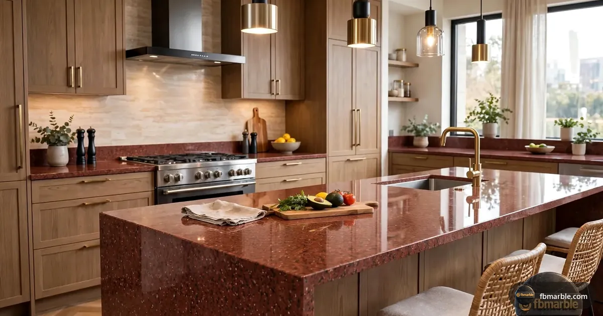 Bou Red Granite slab from FB Marble Lahore, suited to granite quarry with blocks