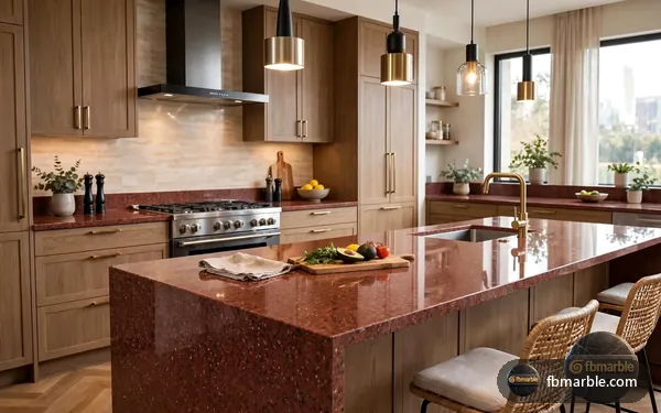 Bou Red Granite slab from FB Marble Lahore, suited to granite quarry with blocks