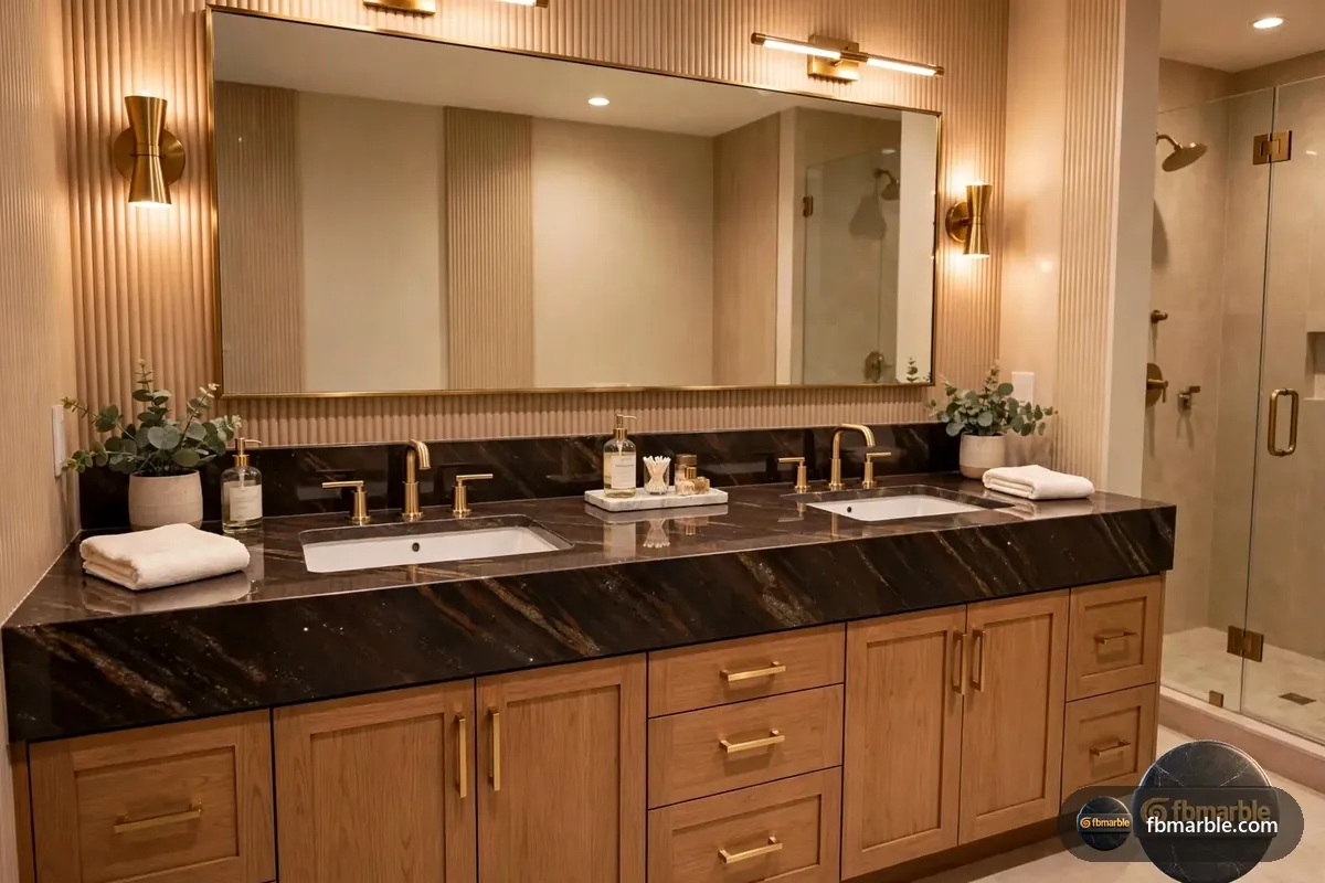 Brown Wave Granite slab from FB Marble Lahore, suited to brown wave texture