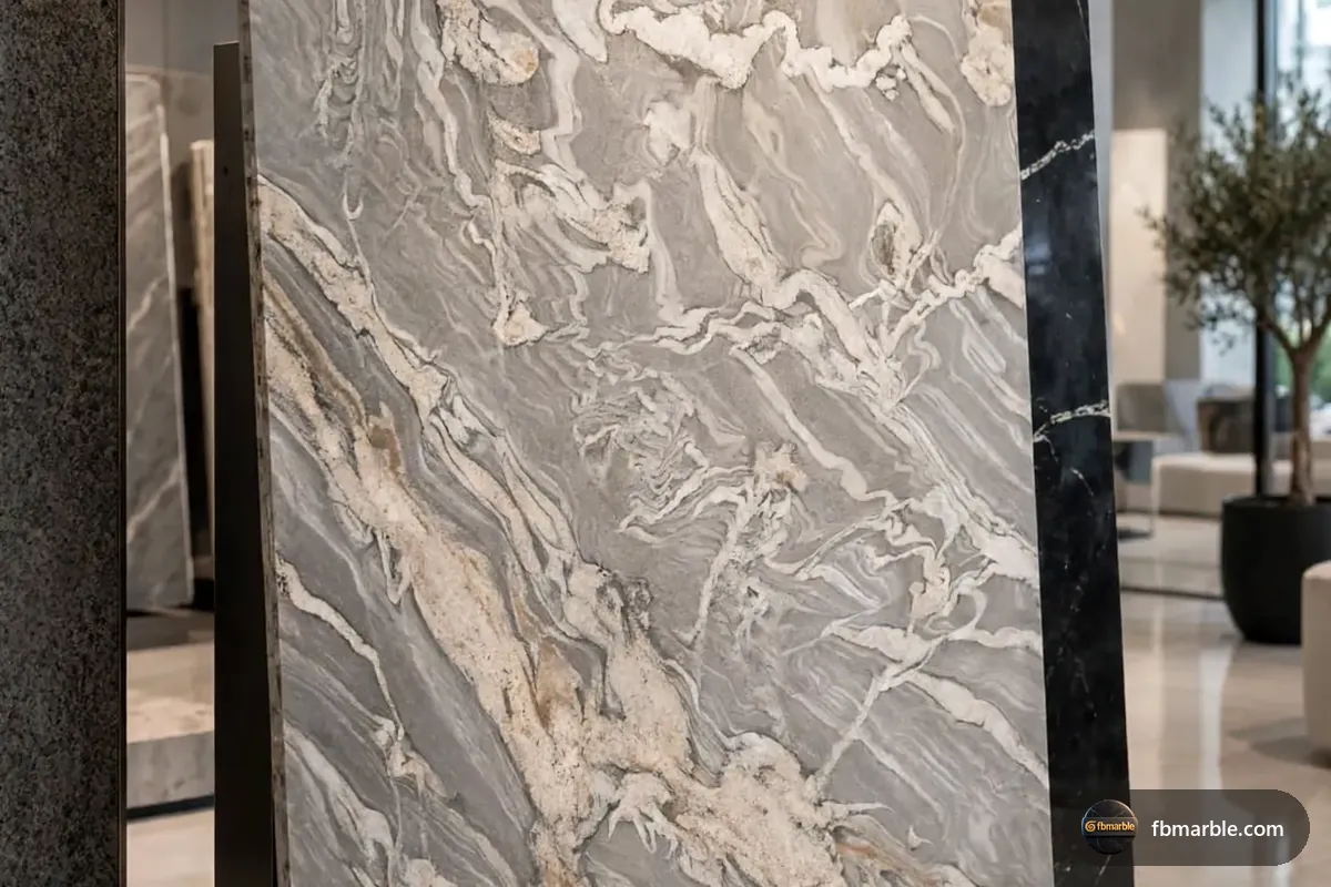 Grey Juparana Granite slab from FB Marble Lahore, suited to granite hearth slab