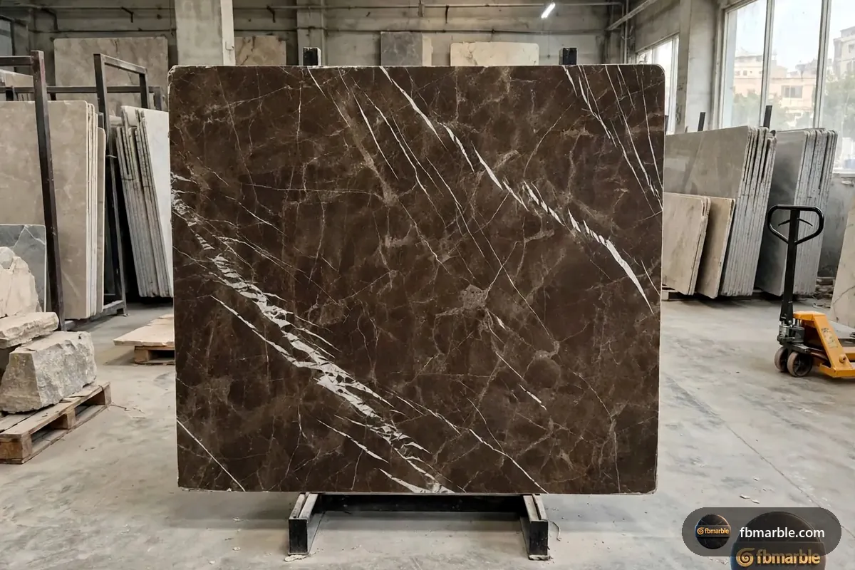 Coffee Brown Marble slab from FB Marble Lahore, suited to modern marble kitchen