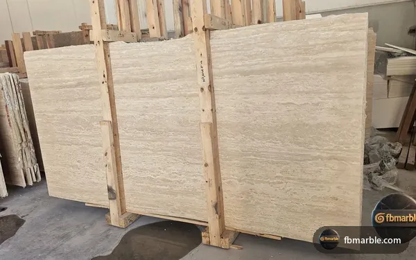 Honed Travertine slab from FB Marble Lahore, suited to honed granite island