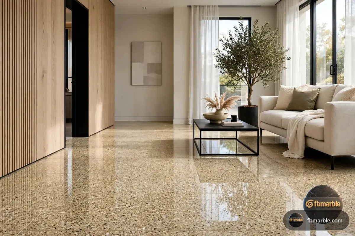 Indus Gold Granite slab from FB Marble Lahore, suited to granite kitchen