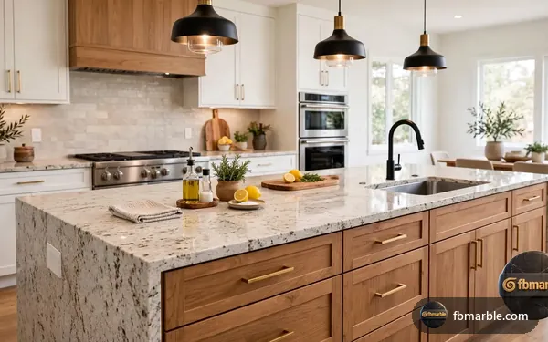 Kashmir Gold Granite slab from FB Marble Lahore, suited to granite peninsula in apartment kitchen