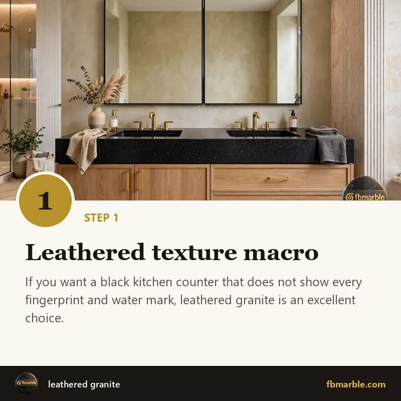 Step 1: Leathered texture macro – leathered granite