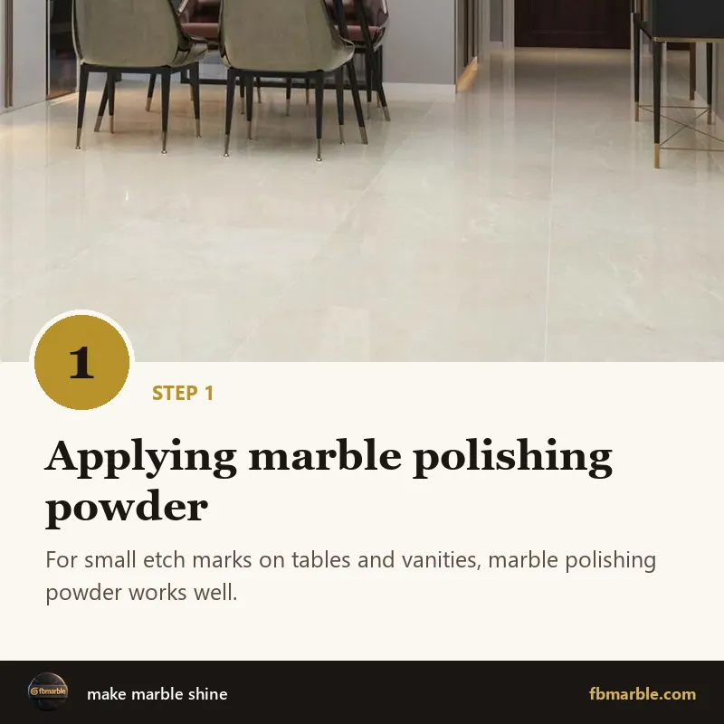 Step 1: Applying marble polishing powder – make marble shine