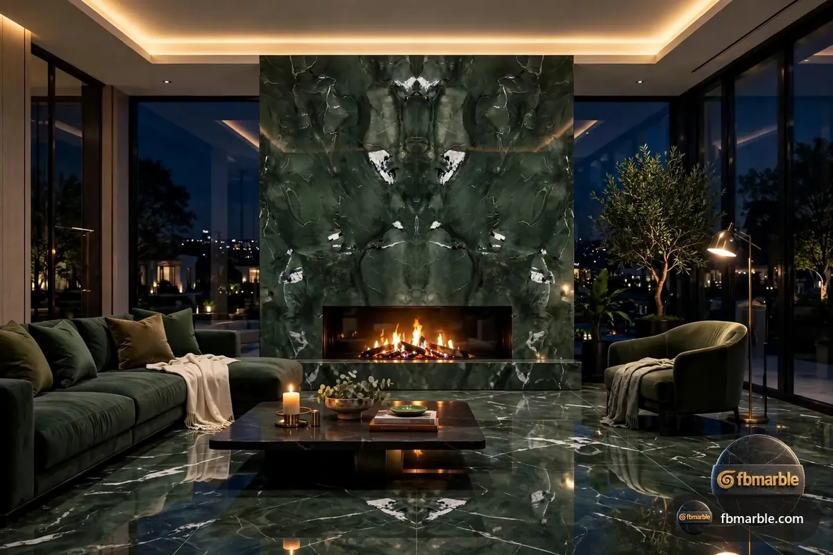 Green Avocado Porcelain slab from FB Marble Lahore, suited to porcelain counter