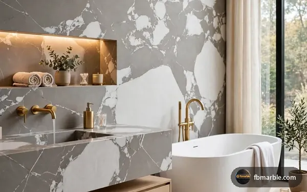 Panda Grey Quartz slab from FB Marble Lahore, suited to engineered quartz slabs in showroom