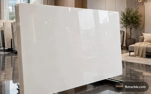 Snow White Granite slab from FB Marble Lahore, suited to marble vs granite visual comparison