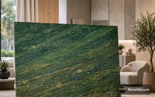 Picasso Green Granite slab from FB Marble Lahore, suited to granite counter with matched tile backsplash