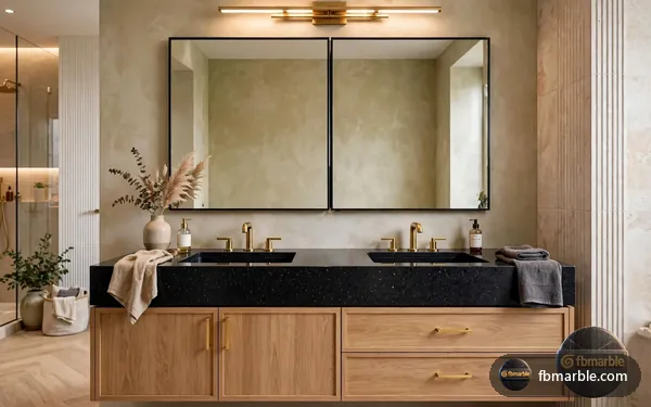 Galaxy Black Granite slab from FB Marble Lahore, suited to galaxy black granite with white cabinets
