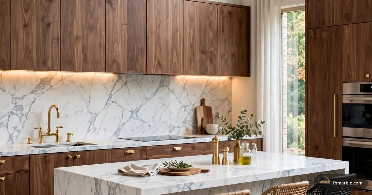 Statuary White Quartz slab from FB Marble Lahore, suited to measuring tape on kitchen cabinets