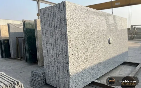 Deer White Granite slab from FB Marble Lahore, suited to laundry room with granite folding counter