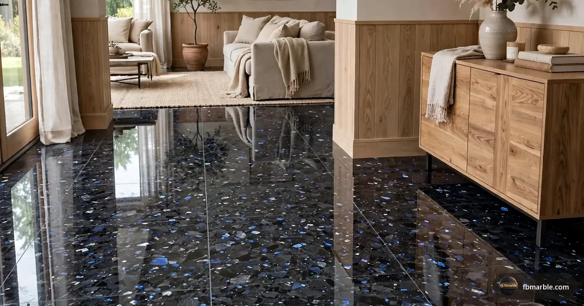 Volga Blue Granite slab from FB Marble Lahore, suited to rare blue granite slab