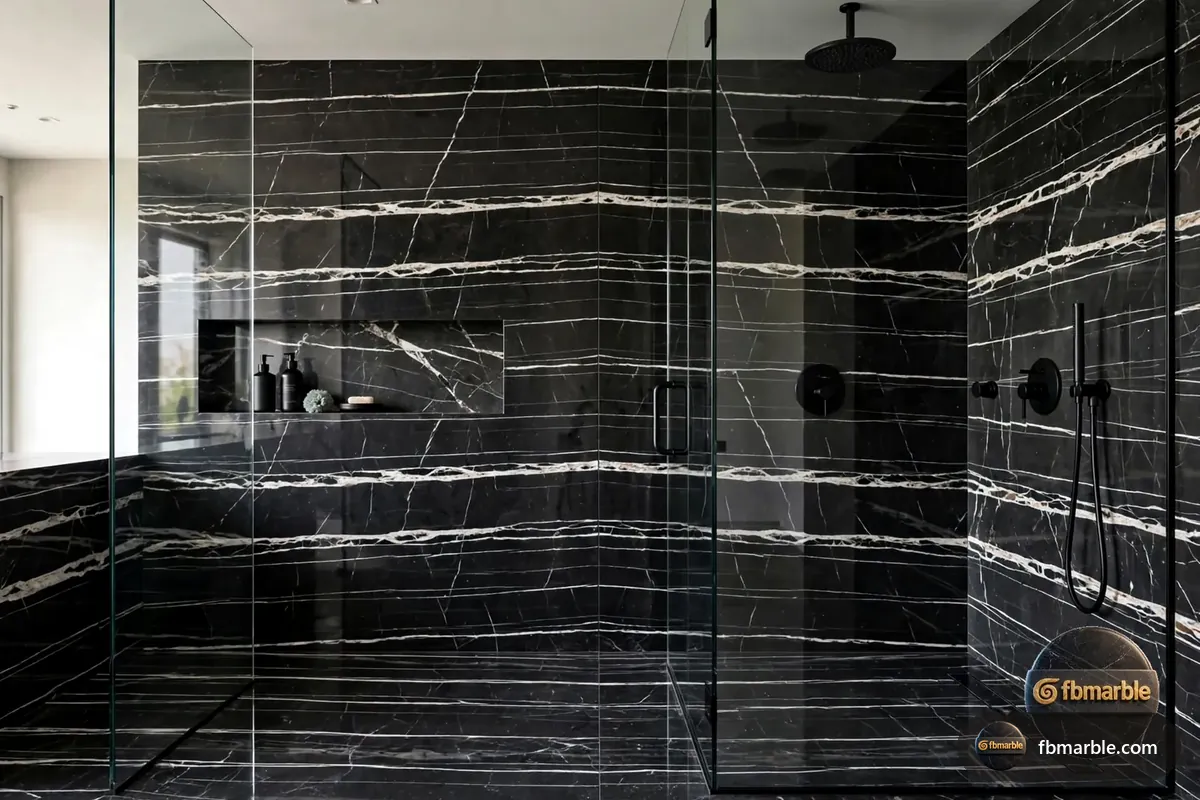 Dragon Black Quartz slab from FB Marble Lahore, suited to dragon black vanity